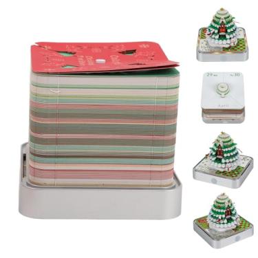 Imagem de Dpofirs Calendário 3D 2026, Bloco de Notas 3D Calendário de Peças de Tempo, Casa na árvore de Natal Carrossel de Escultura de Papel Criativo Rasgar Notas de Com Luz