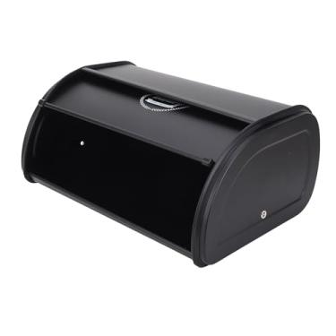 Imagem de aqxreight Caixa de Pão Retro Multifuncional Portátil Boa Vedação Ferro Bancada Recipiente de Armazenamento de Pão para Geladeira Armário de Cozinha Utensílios Pretos Outros Lanches Essenciais (Preto)