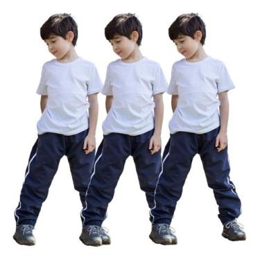 Imagem de 3 Calças Infantil Tactel Jogger Punho Na Barra Agasalho 018 - J94, 3 a