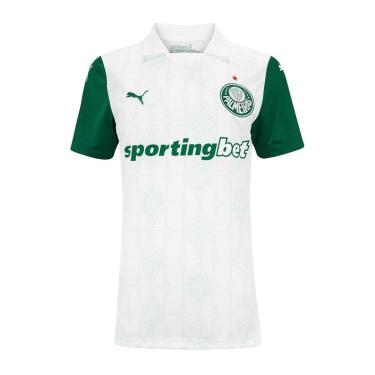 Imagem de CAMISA PUMA PALMEIRAS II 2025 FEMININA - TORCEDORA - BCO/VDE PP-Feminino