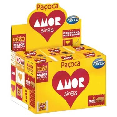 Imagem de Paçoca AMOR Quadrada 30g – Display com 18 Unidades | Tradicional, Sabor Amendoim