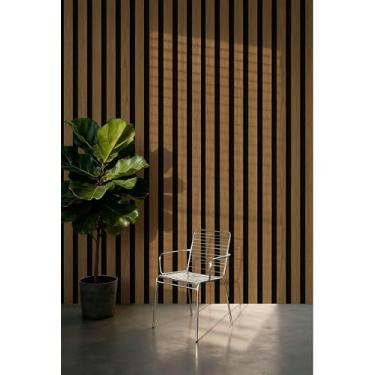 Imagem de Papel de parede com efeito de grade de madeira autoadesivo para sala de estar, cozinha e quarto, material de PVC impermeável para renovação de parede, grade de madeira de gafanhoto, 45 x 1000 cm