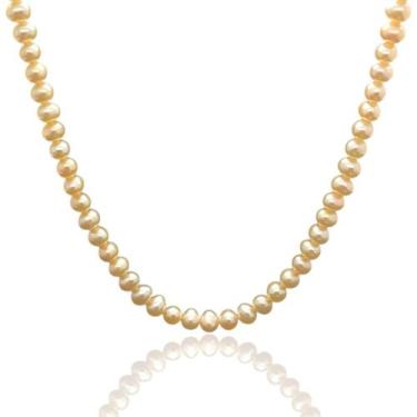 Imagem de Colar Pérola Pêssego Unissex Natural Água Doce Fecho em Prata 925 - 06