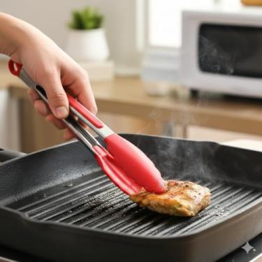 Imagem de Pinça Pegador Culinário 28 cm em Silicone e Inox – Ideal para Frituras