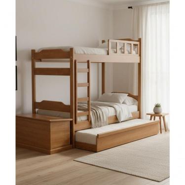 Imagem de Treliche Sumaré 1,90 X 90 - Madeira Maciça - Móveis De Gramado - Castanho