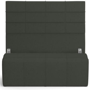 Imagem de Kit Cabeceira Cama Box King 195cm Com Calçadeira Roma W01 Linho Verde Musgo - Lyam