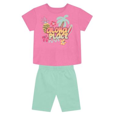 Imagem de Conjunto infantil menina tropical com glitter Brandili