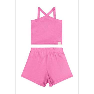 Imagem de Conjunto Infantil Regata e Short Guloseima, Rosa, 4