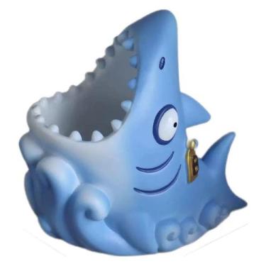 Imagem de Porta-canetas Creative Resin Shark Cartoon Ocean Wave Design - Yiweisa