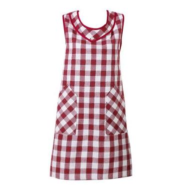 Imagem de Avental de algodão sem mangas para mulheres vermelho G com gola arredo