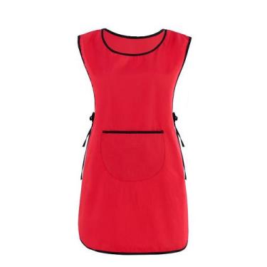 Imagem de Avental impermeável de poliéster vermelho plus size para mulheres e ho