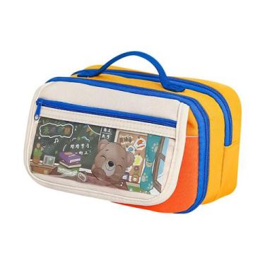 Imagem de Estojo para lápis, estilo vintage, tecido de grande capacidade, 215 ml