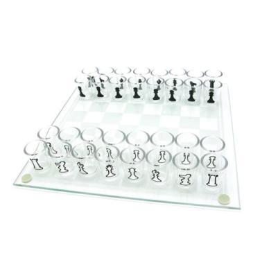 Imagem de Conjunto de xadrez de vidro Beito Chess and Wine Cup Game para adultos
