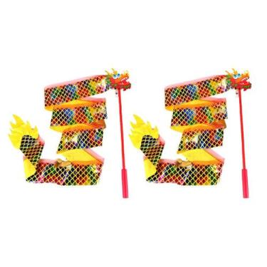 Imagem de Varinha chinesa de fitas de dragão para desempenho em ginástica - LUOZ