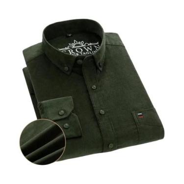 Imagem de Camisa Casual Masculina De Algodão Corduroy 7XL 6XL Com Manga Longa, C