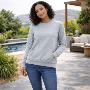 Imagem de Blusão Feminino Moletom Fechado com Bolso Canguru Enfim Malwee, G, Cin