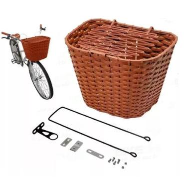 Imagem de Cesta Cestinha Bicicleta Aro 24 e 26 Retro Grande Reforçada - Universa
