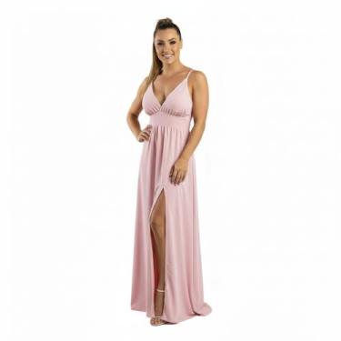 Imagem de Vestido Longo de Alça Decotado com Fenda Festa Formatura Casamento 202