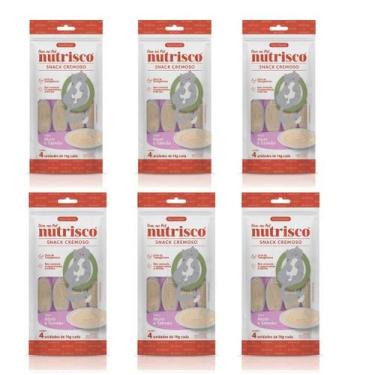 Imagem de Kit Petisco para Gatos Snack Cremoso Nutrisco Sabor Atum e Salmão 56g 