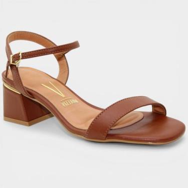 Imagem de Sandália Vizzano Lisa Salto Bloco Feminina - Marrom Claro - 36, 36