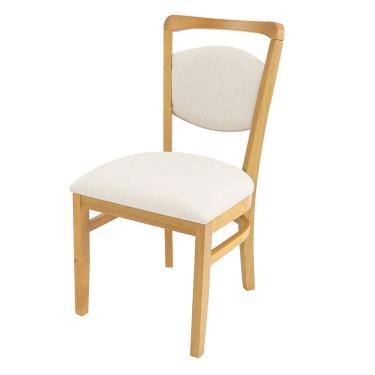 Imagem de Cadeira Pirangi Nacional Móveis 46 cm (Largura) Base Madeira Tauari Amêndoa assento Tecido Chic