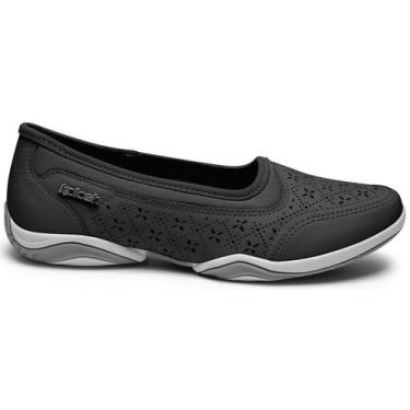 Imagem de Tênis Feminino Sapatilha Kolosh Conforto Slip On Brilho Leve, Preto, 3