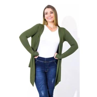 Imagem de Kimono Cardigan feminino Viscolycra  Cardigã kimono - Sameliê, Verde m