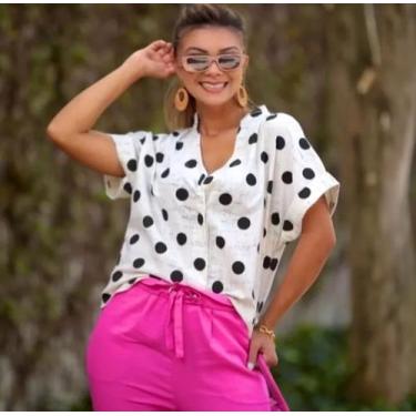 Imagem de Blusa gola padre linho - Allameda21 , Palha, M