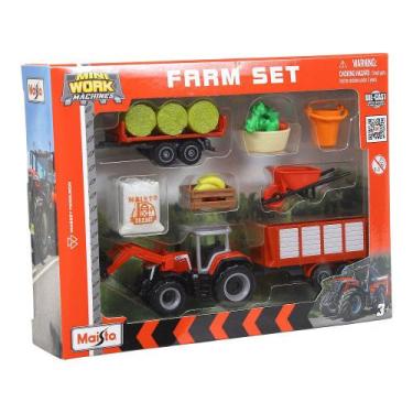 Imagem de Trator Massey Ferguson Vermelho Farm Set Maisto 39393