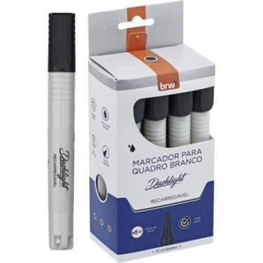 Imagem de Pincel Quadro Branco Dashligth Recarregavel Preto CX.C/12 - BRW
