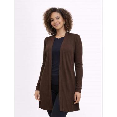 Imagem de Kimono (Cardigan) de Suede Summer Rib canelado Cor:MarromTamanho:M - F