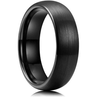 Imagem de Anel Preto Masculino Feminino Fino Fosco De Titânio 6mm - Carrken, 18