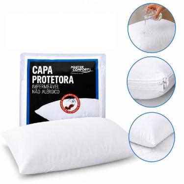 Imagem de Capa Protetora Impermeavel para Travesseiro 70x50cm com Ziper Antiacaro Lavavel Tecido Respiravel Yeet