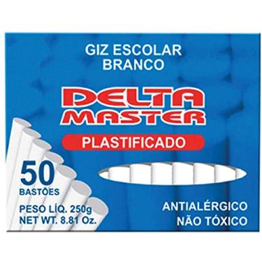 Imagem de Giz Escolar Plastificado Branco 30cxsx50palitos Delta, Multicor, pacote de 30