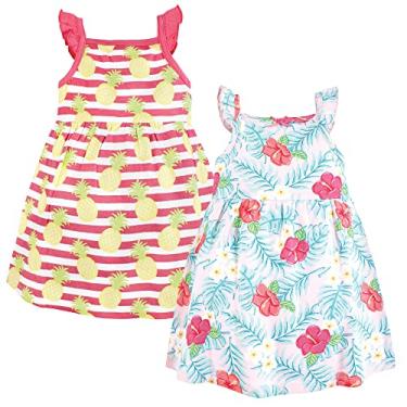 Imagem de Hudson Baby Vestidos de algodão para bebês meninas, Floral tropical, 9-12 Meses