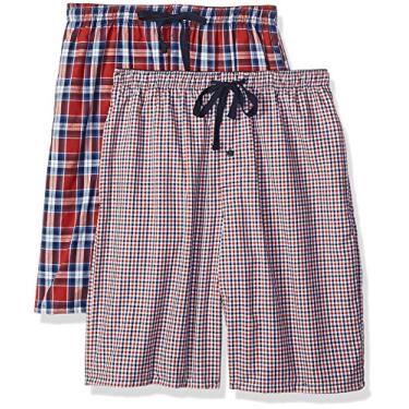 Imagem de Hanes Pacote com 2 pijamas masculinos curtos de tecido, Índigo, P