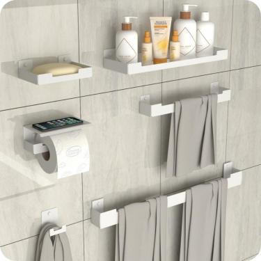 Imagem de Kit Acessórios Para Banheiro Branco 6 Peças ELG