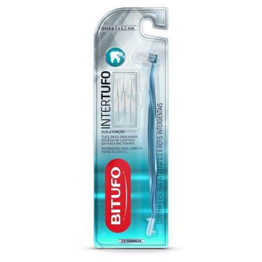 Imagem de Escova Dental Intertufo Bitufo Cônica + 6 Refis Interdentais