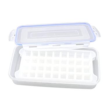Imagem de Bandeja de gelo, molde de cubo de gelo de fácil liberação com caixa para água gelada