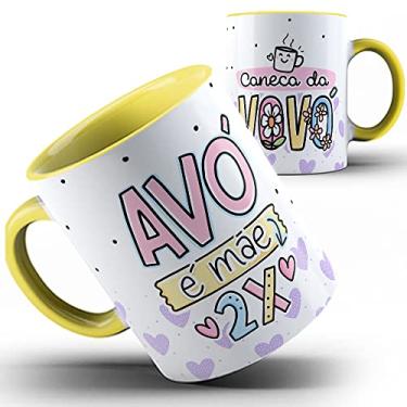 Imagem de Caneca amarela Vovó avó é mãe duas vezes