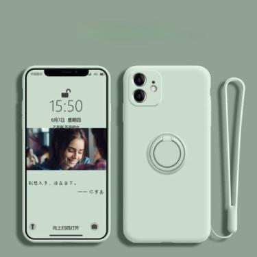 Imagem de Capa de suporte de anel magnético de silicone líquido para Samsung Galaxy A52 A72 A12 A21S A51 A71 S21 Plus S20 FE Note 20 Capa Ultra Stand, ciano claro, para A31