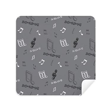 Imagem de White Music Solfege Notes Pano de Limpeza de Tela Tecido Camurça 2 peças