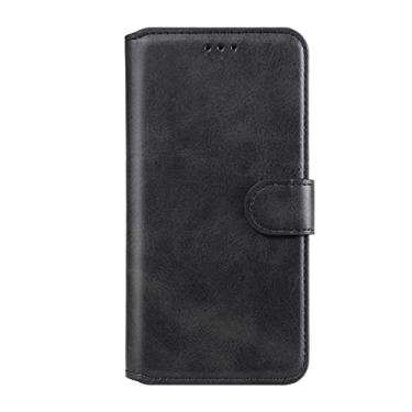 Imagem de YINGDAFENG Capa carteira para iPhone 14 Pro, capa flip magnética de couro PU com slot para cartão função de suporte proteção da câmera à prova de choque TPU capa interna, preta