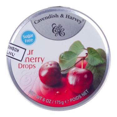 Imagem de Bala Sugar Free Sour Cherry Drops Cavendish & Harvey 175G