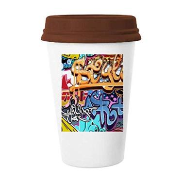 Imagem de Caneca de rua colorida com estampa de caveira, grafite, caneca de café com vidro de cerâmica
