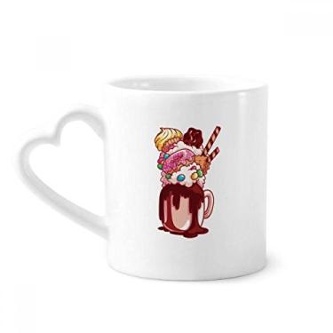 Imagem de Donut Copo de biscoito de chocolate Caneca de sorvete Caneca de café Cerâmica Copo de coração de vidro