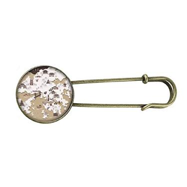 Imagem de Broche de metal retrô de Hong Kong com mapa de localização da China