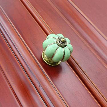 Imagem de Retro Abóbora Cerâmica Porta Maçaneta Cozinha Colorido Armário Gaveta Armário Locker Puxar Alça Armário Armários & amp; Botão Vanity, 6