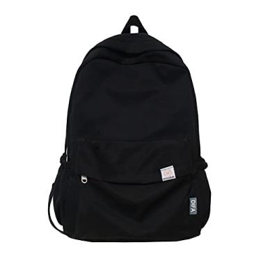 Imagem de YFGBCX Linda mochila estética feminina de cor sólida, leve e clássica para laptop, Preto, 16.93x11.42x5.12in, Clássico