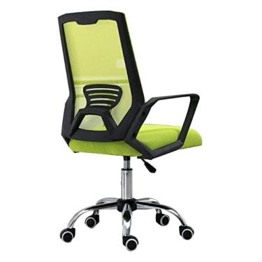 Imagem de Cadeira de escritório Cadeira de mesa Cadeira de escritório em malha Cadeira de escritório executiva Cadeira de computador de trabalho rotativa ergonômica Assento estofado (cor: verde) Full moon